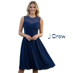 J‎ Crew Blue Pure Silk Dress Size 8